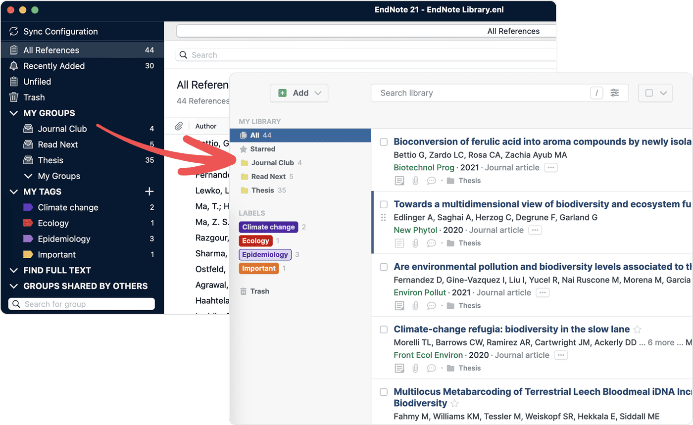 Keep your EndNote folder structure